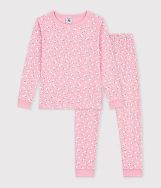 GIRL'S SNUG-FITTING PRINTED COTTON PYJAMAS