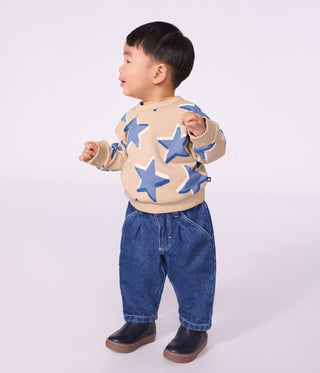 BABY BOY'S HEART-PRINT COTTON SWEATSHIRT