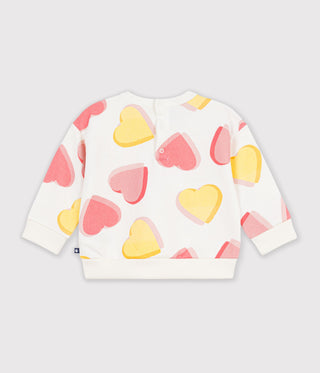 BABY GIRL'S HEART-PRINT COTTON SWEATSHIRT