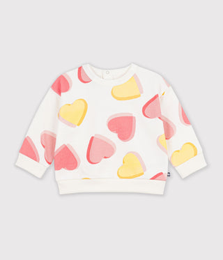 BABY GIRL'S HEART-PRINT COTTON SWEATSHIRT