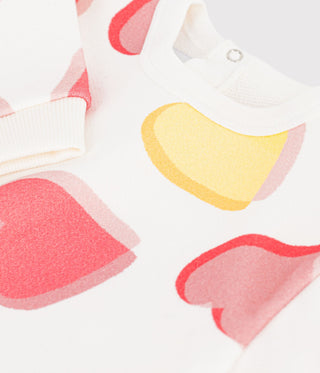 BABY GIRL'S HEART-PRINT COTTON SWEATSHIRT