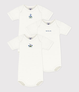 BABY UNISEX SHORT-SLEEVED ORGANIC COTTON BODIES - 3-PACK