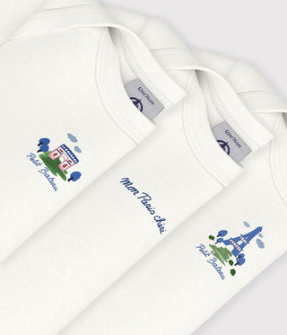 BABY UNISEX SHORT-SLEEVED ORGANIC COTTON BODIES - 3-PACK