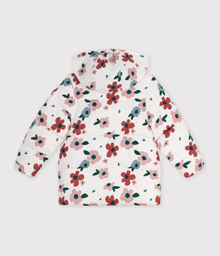 GIRL'S FLORAL PATTERN PUFFER JACKET