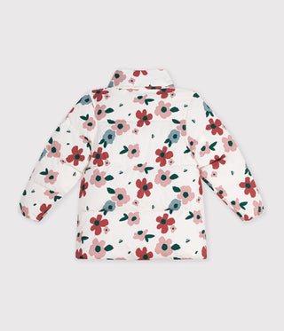 GIRL'S FLORAL PATTERN PUFFER JACKET