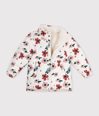 GIRL'S FLORAL PATTERN PUFFER JACKET