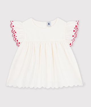 GIRL'S SHORT-SLEEVED ORGANIC COTTON BLOUSE