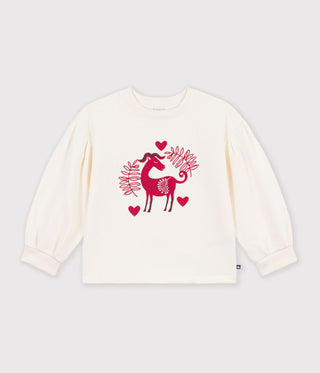GIRL'S ANIMAL DESIGN ORGANIC COTTON SWEATSHIRT