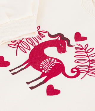 GIRL'S ANIMAL DESIGN ORGANIC COTTON SWEATSHIRT