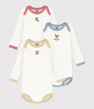 BABY UNISEX ORGANIC COTTON LONG-SLEEVED BODIES - 3-PACK
