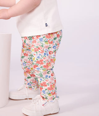 BABY GIRL'S FLORAL PRINT COTTON LEGGINGS