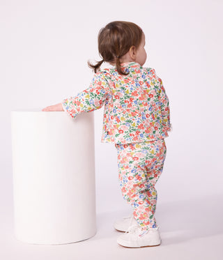 BABY GIRL'S FLORAL PRINT COTTON LEGGINGS