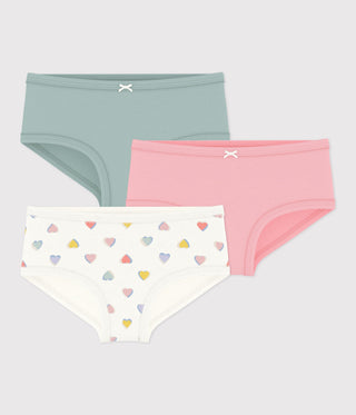 GIRL'S COTTON PANTY WITH HEARTS - 3-PACK