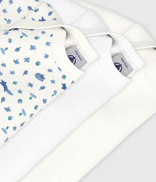 BABY UNISEX LONG-SLEEVED FOX PRINT COTTON BODIES - 3-PACK