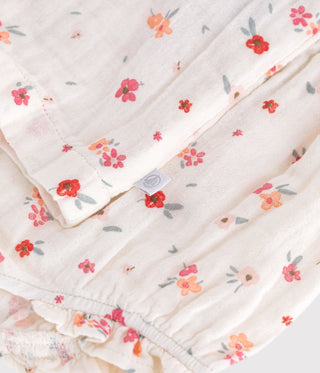 BABY GIRL'S COTTON SHORT SLEEVES DRESS WITH BLOOMERS