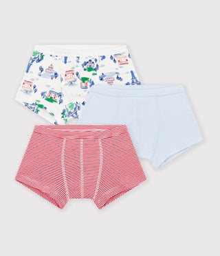 BOY'S PRINTED COTTON BOXERS WITH WAISTBAND -3-PACK