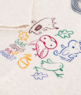 BABY BOY'S LONG-SLEEVED COTTON T-SHIRT WITH A MOTIF