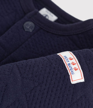 BABY BOY'S CARDIGAN IN THICK ORGANIC COTTON WITH A STAR MOTIF