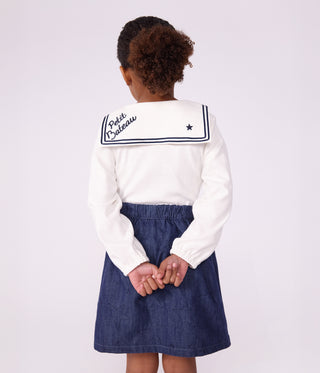 GIRL'S SHORT SKIRT IN DENIM WITH STAR PATTERN