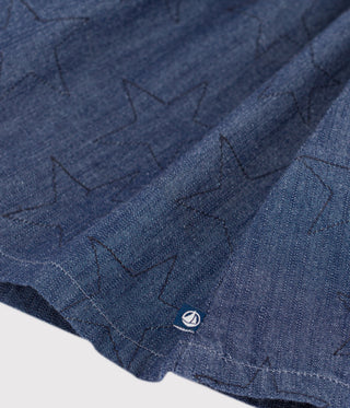 GIRL'S SHORT SKIRT IN DENIM WITH STAR PATTERN