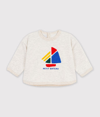 BABY BOY'S BOAT PATTERNED COTTON SWEATSHIRT