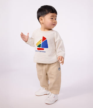 BABY BOY'S BOAT PATTERNED COTTON SWEATSHIRT