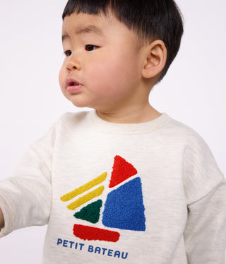 BABY BOY'S BOAT PATTERNED COTTON SWEATSHIRT