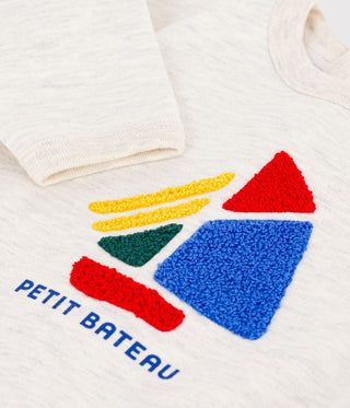 BABY BOY'S BOAT PATTERNED COTTON SWEATSHIRT