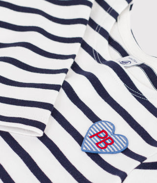 GIRL'S LONG-SLEEVED STRIPY COTTON DRESS