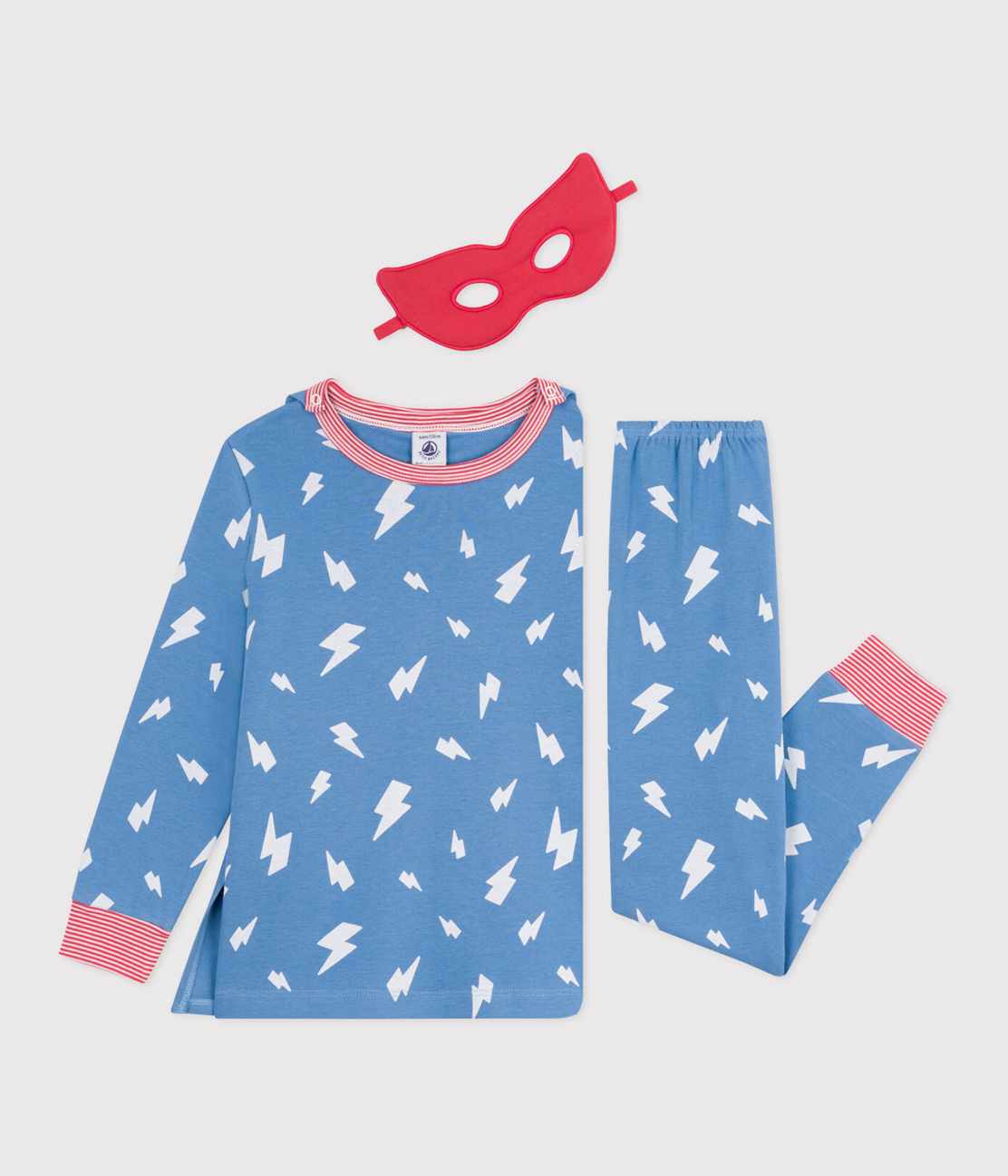 CHILDREN'S SHORT FANCY DRESS PYJAMAS IN GLOW-IN-THE-DARK COTTON WITH A CAPE
