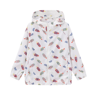 GIRL'S PRINTED HOODED WINDBREAKER