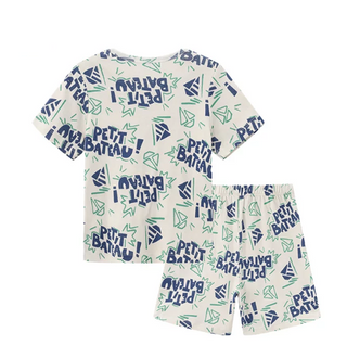 BABY BOY'S COTTON PRINTED SHORTS AND TEE SHIRT SET