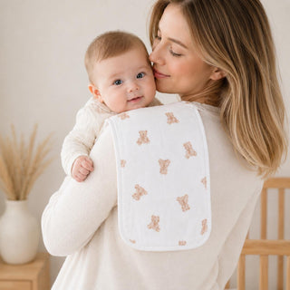 NEWBORN BABY UNISEX ORGANIC COTTON BURP CLOTH - 3-PACK