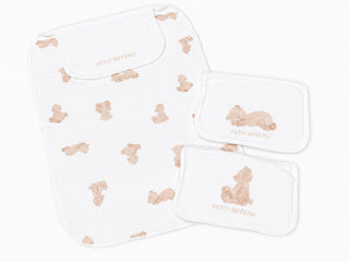 NEWBORN BABY UNISEX ORGANIC COTTON BURP CLOTH - 3-PACK