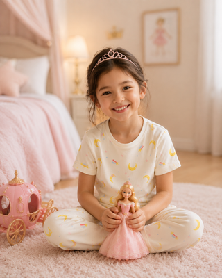 GIRL'S COTTON SHORT SLEEVED PYJAMAS