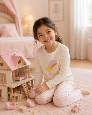 GIRL'S COTTON SHORT SLEEVED PYJAMAS
