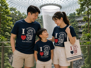 SINGAPORE EXCLUSIVE CHILDREN AND ADULT COTTON T-SHIRT