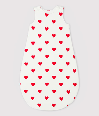 NEWBORN BABY UNISEX ORGANIC COTTON SLEEPING BAG - ICONIC HEART PRINT