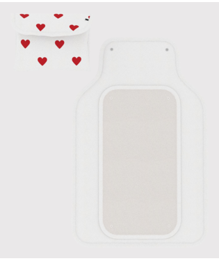 NEWBORN BABY UNISEX ORGANIC COTTON 67X42CM CHANGING MAT - ICONIC HEART PRINT