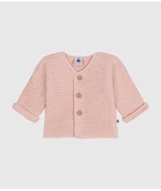 BABIES' MOSS STITCH KNIT CARDIGAN