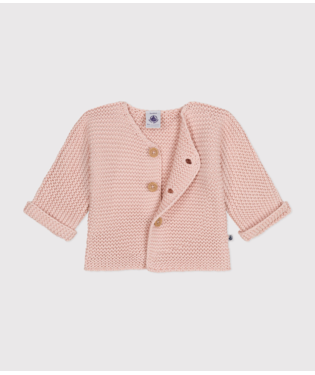 BABIES' MOSS STITCH KNIT CARDIGAN