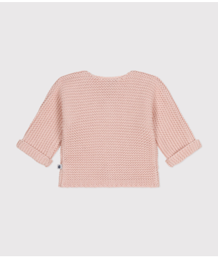 BABIES' MOSS STITCH KNIT CARDIGAN