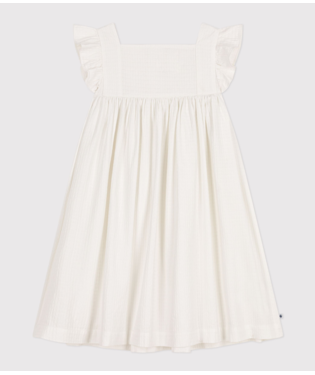 GIRLS' SLEEVELESS TEXTURED COTTON DRESS