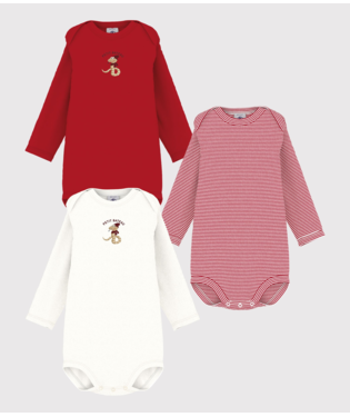 BABIES' LONG-SLEEVED YEAR OF SNAKE COTTON BODYSUITS - 3-PACK (CNY CAPSULE)