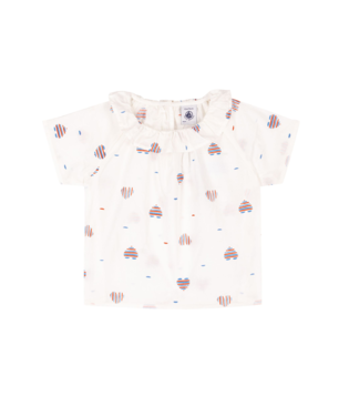 BABY GIRL'S COTTON SHORT SLEEVES BLOUSE