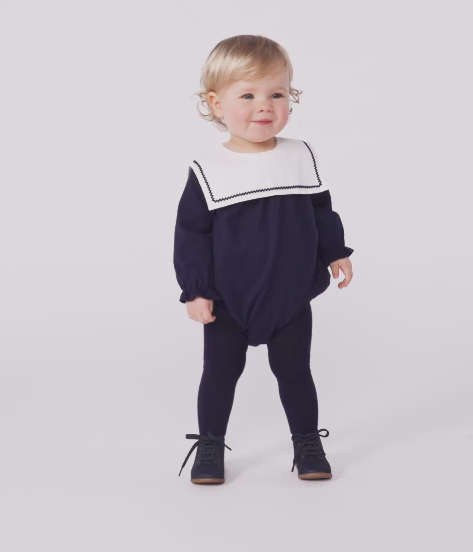 BABIES' SAILOR-STYLE COTTON PLAYSUIT