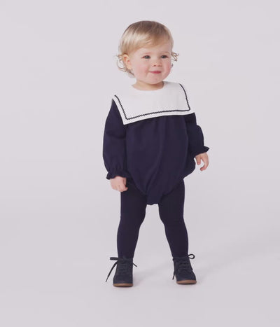 BABIES' SAILOR-STYLE COTTON PLAYSUIT