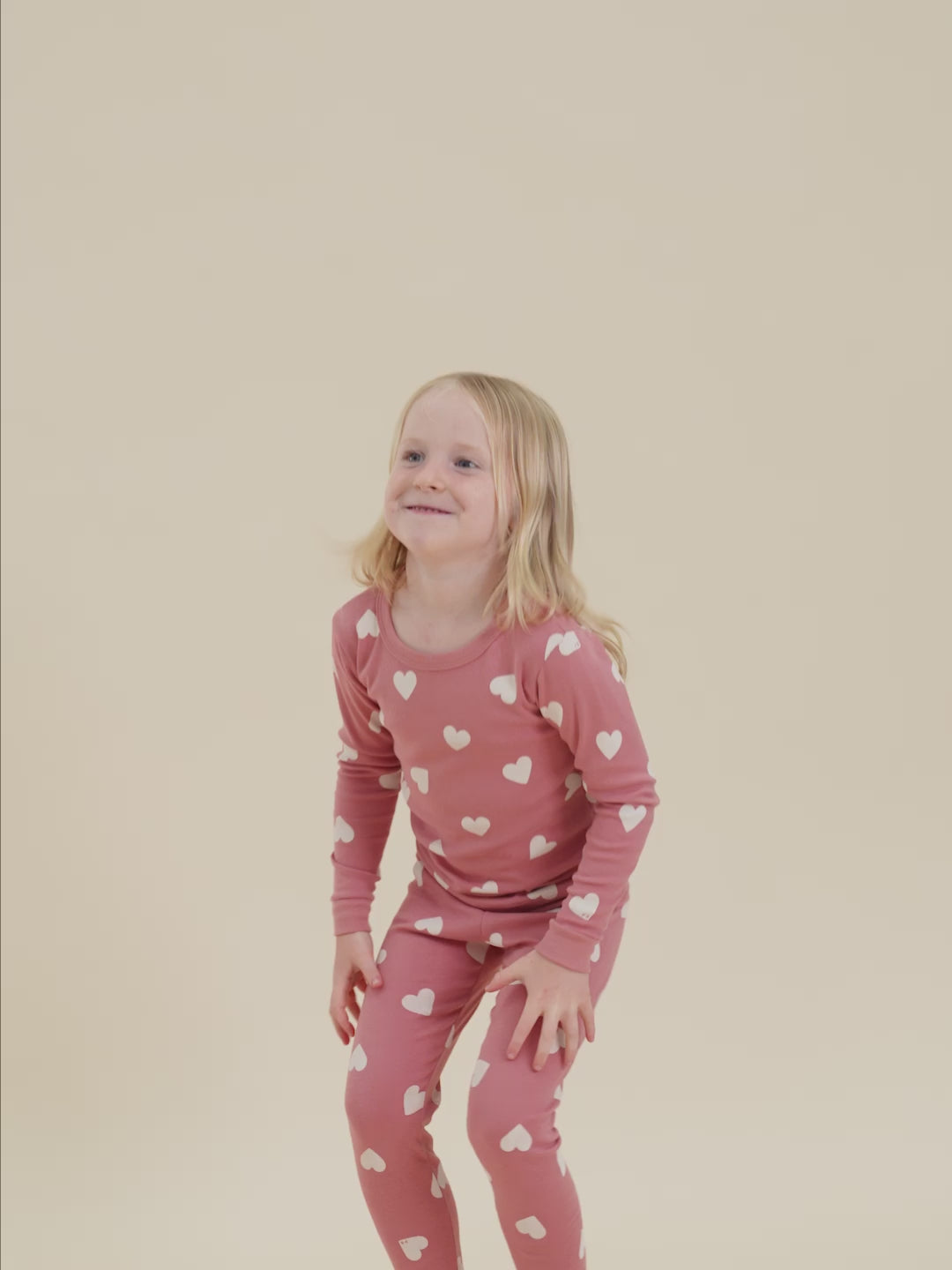 CHILDREN'S HEART PRINT COTTON PYJAMAS