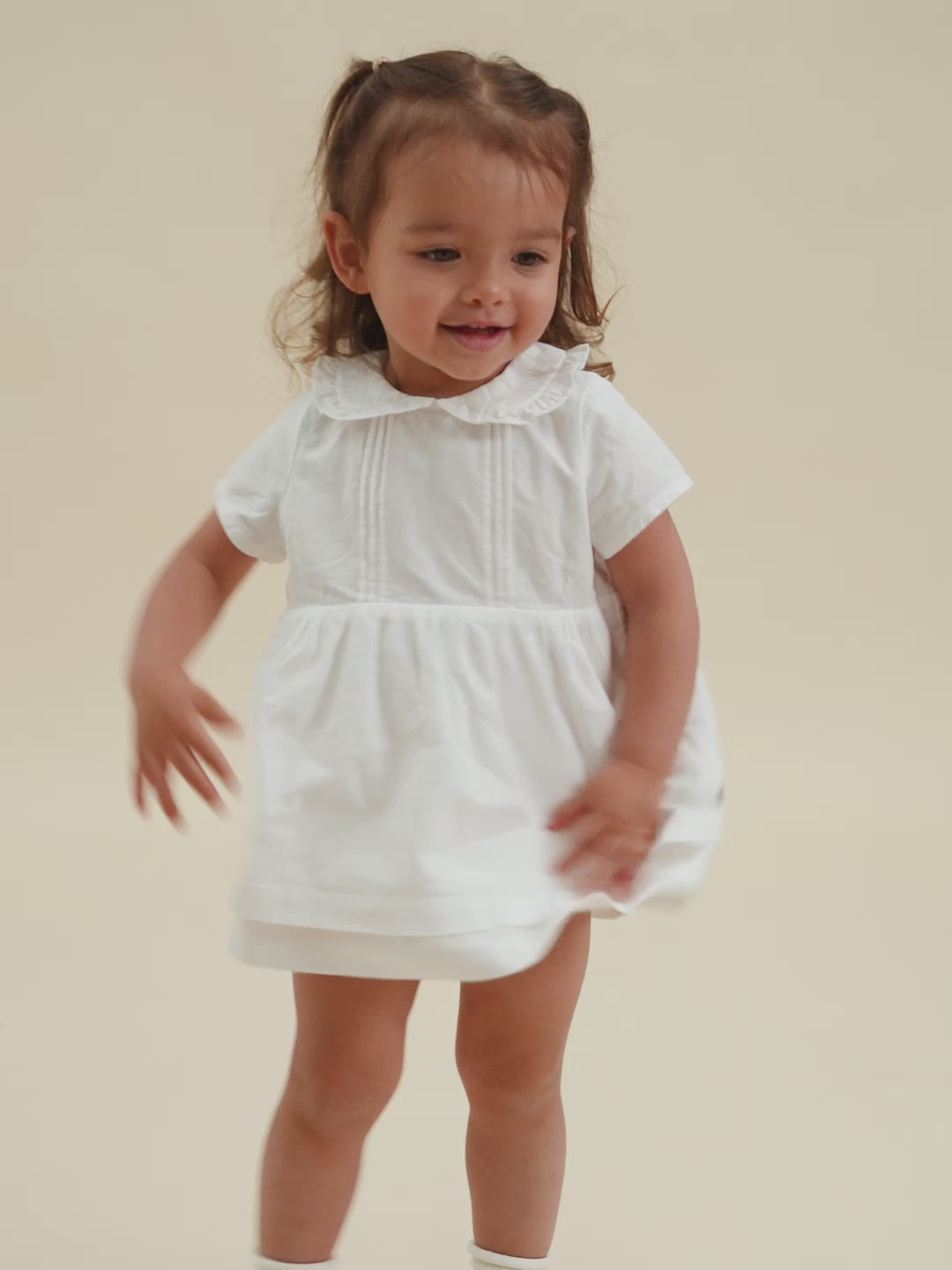 BABIES' COTTON PIQUE DRESS AND BLOOMERS