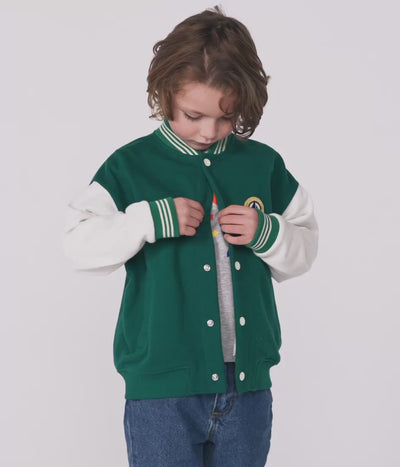 CHILDREN'S VARSITY-STYLE JACKET IN PLAIN COTTON